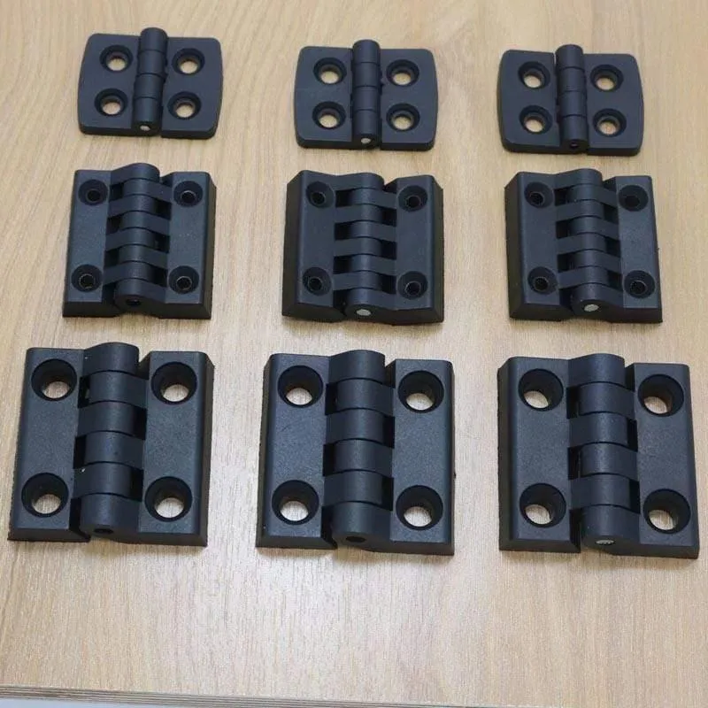 10 Stück Nylon Kleines Scharnier Schwarz Mini Kunststoff Türlager Verteilerkasten Schranktür Industriebox PP Verstellbares Dämpfungsscharnier