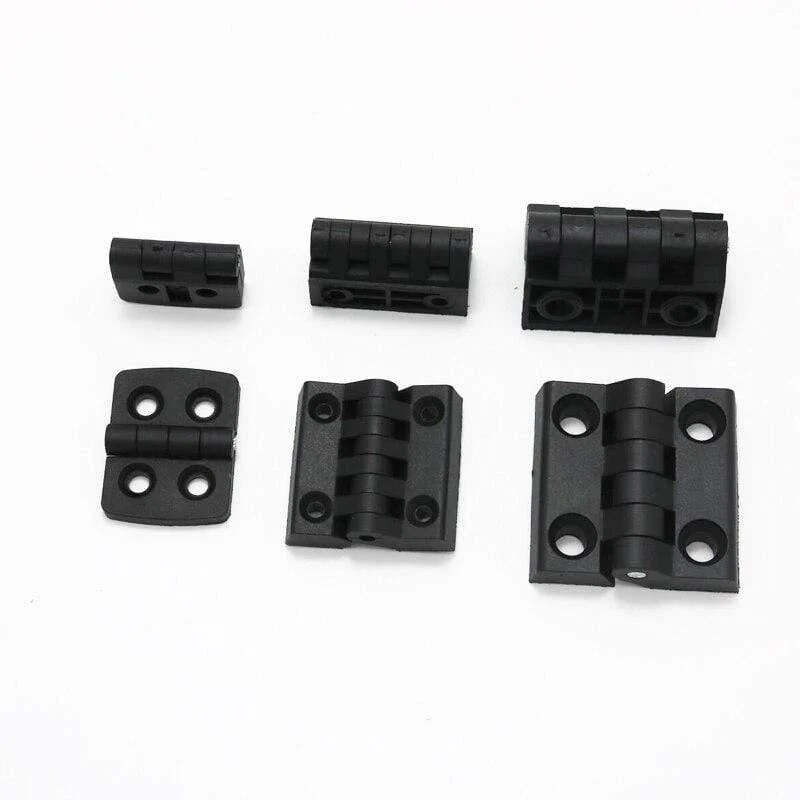 10 Stück Nylon Kleines Scharnier Schwarz Mini Kunststoff Türlager Verteilerkasten Schranktür Industriebox PP Verstellbares Dämpfungsscharnier
