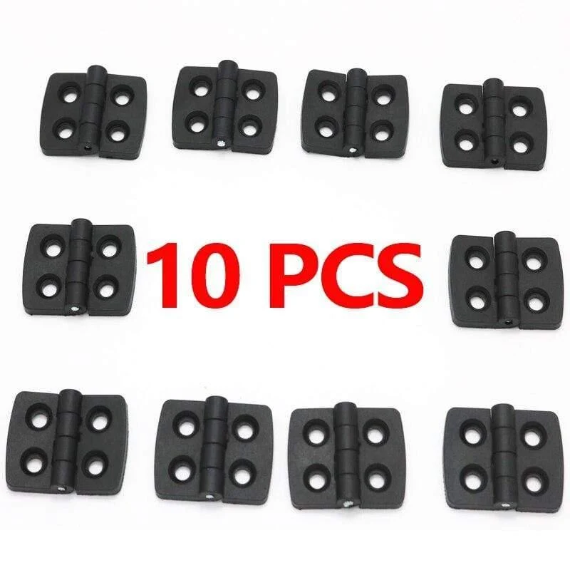 10 Stück Nylon Kleines Scharnier Schwarz Mini Kunststoff Türlager Verteilerkasten Schranktür Industriebox PP Verstellbares Dämpfungsscharnier