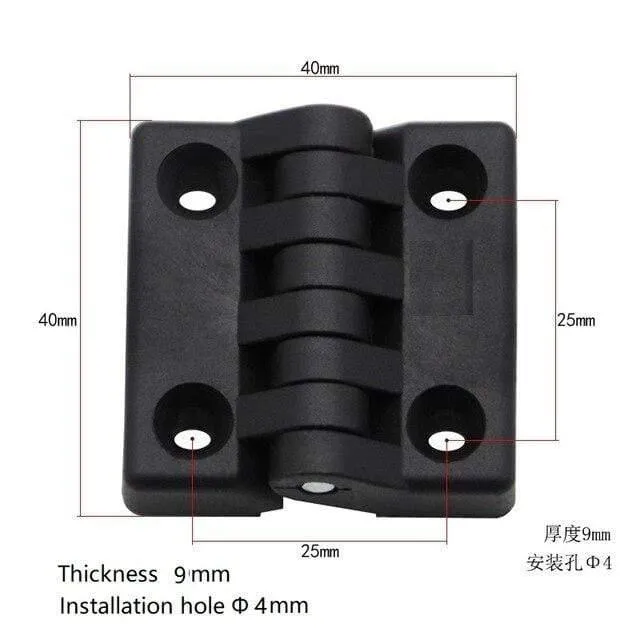 10 Stück Nylon Kleines Scharnier Schwarz Mini Kunststoff Türlager Verteilerkasten Schranktür Industriebox PP Verstellbares Dämpfungsscharnier