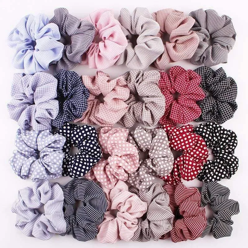 Frauen Gedruckt Scrunchie Elastische Haarbänder Für Mädchen Pferdeschwanz Halter Gummiband Haar Seil Kopf Tragen Haar Zubehör