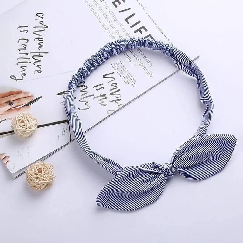 Frauen Kaninchen Ohr Druck Stirnbänder Retro Haar Zubehör geknotete Turban Bandage Bandanas Haarband Kopfwickel Haarbänder