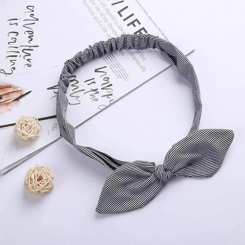 Frauen Kaninchen Ohr Druck Stirnbänder Retro Haar Zubehör geknotete Turban Bandage Bandanas Haarband Kopfwickel Haarbänder