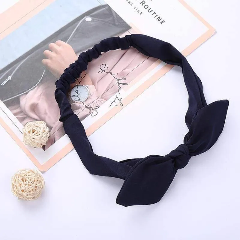 Frauen Kaninchen Ohr Druck Stirnbänder Retro Haar Zubehör geknotete Turban Bandage Bandanas Haarband Kopfwickel Haarbänder