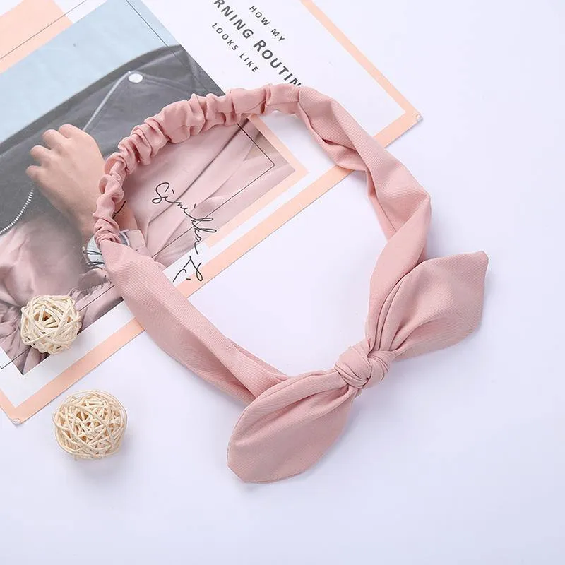 Frauen Kaninchen Ohr Druck Stirnbänder Retro Haar Zubehör geknotete Turban Bandage Bandanas Haarband Kopfwickel Haarbänder