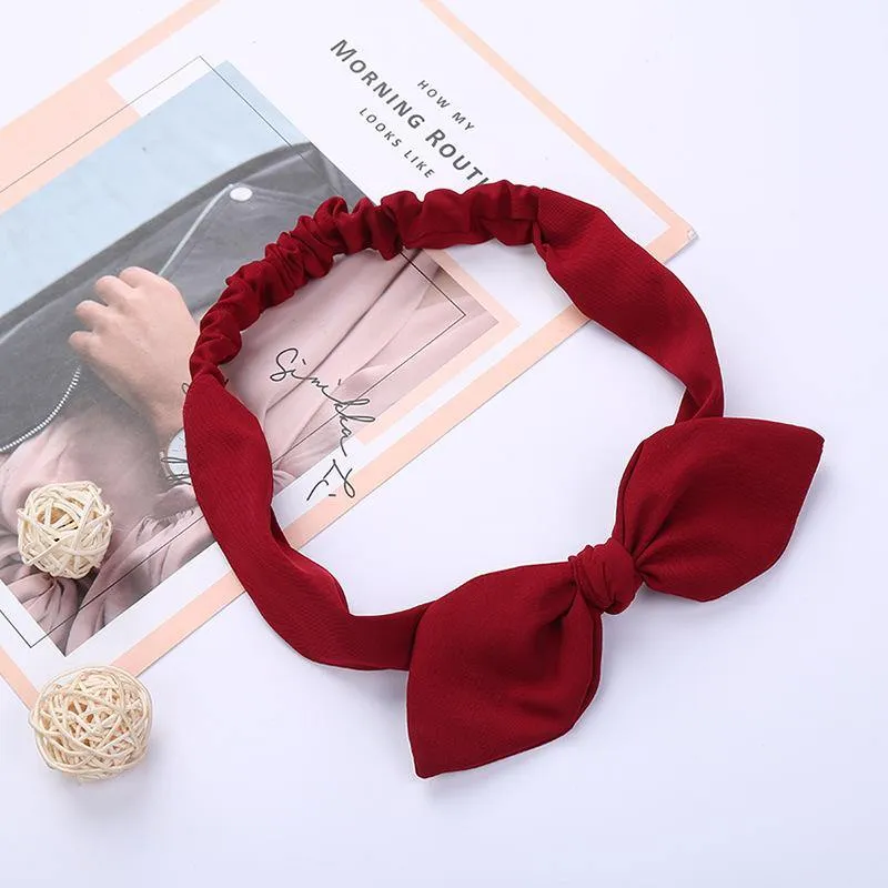Frauen Kaninchen Ohr Druck Stirnbänder Retro Haar Zubehör geknotete Turban Bandage Bandanas Haarband Kopfwickel Haarbänder