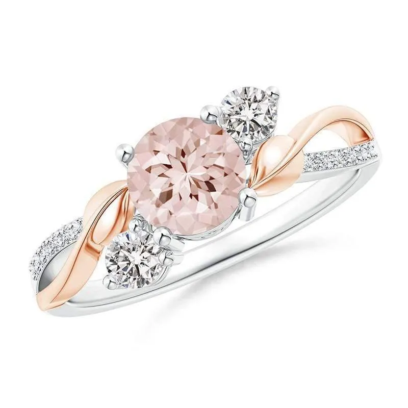 Rose Gold Blatt Zirkon Damen Ring Edelstahl Strass Ring Damen Schmuck Zubehör