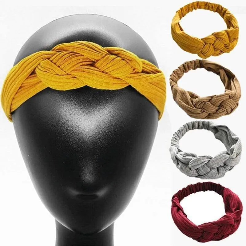Frauen Mädchen Haar Mode Knoten Stirnband Turban Kopfwickel Geflecht Haarband Twist Wildleder Elastisches Kopfband Bandage Haarschmuck