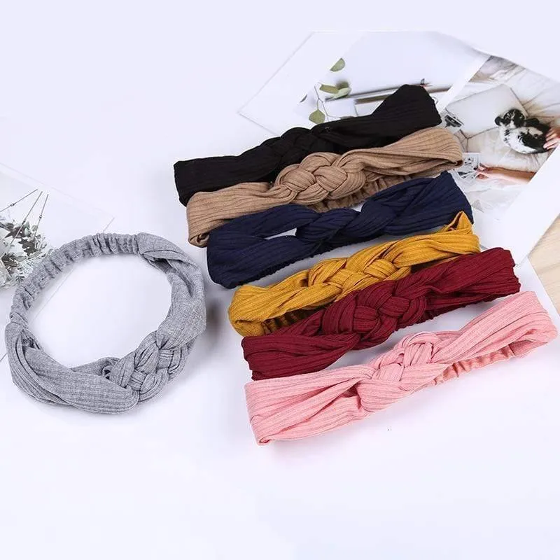 Frauen Mädchen Haar Mode Knoten Stirnband Turban Kopfwickel Geflecht Haarband Twist Wildleder Elastisches Kopfband Bandage Haarschmuck