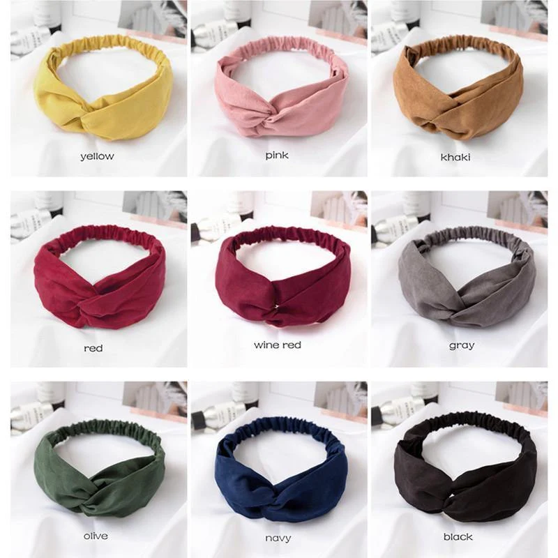 Frauen Mädchen Haar Mode Knoten Stirnband Turban Kopfwickel Geflecht Haarband Twist Wildleder Elastisches Kopfband Bandage Haarschmuck