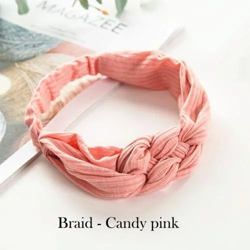 Frauen Mädchen Haar Mode Knoten Stirnband Turban Kopfwickel Geflecht Haarband Twist Wildleder Elastisches Kopfband Bandage Haarschmuck