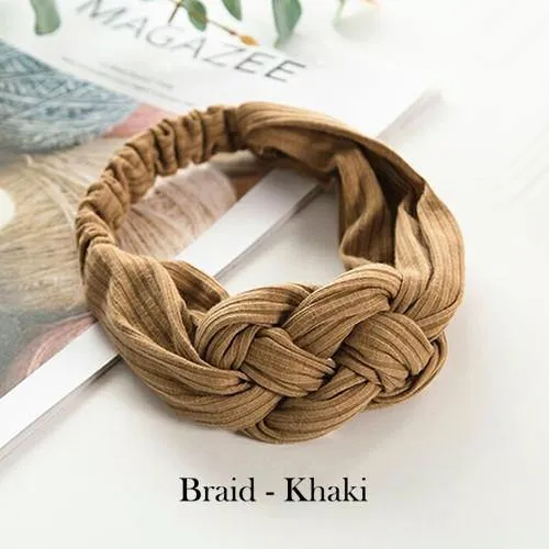 Frauen Mädchen Haar Mode Knoten Stirnband Turban Kopfwickel Geflecht Haarband Twist Wildleder Elastisches Kopfband Bandage Haarschmuck