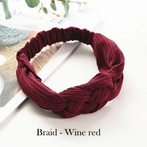 Frauen Mädchen Haar Mode Knoten Stirnband Turban Kopfwickel Geflecht Haarband Twist Wildleder Elastisches Kopfband Bandage Haarschmuck