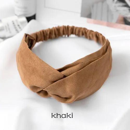 Frauen Mädchen Haar Mode Knoten Stirnband Turban Kopfwickel Geflecht Haarband Twist Wildleder Elastisches Kopfband Bandage Haarschmuck
