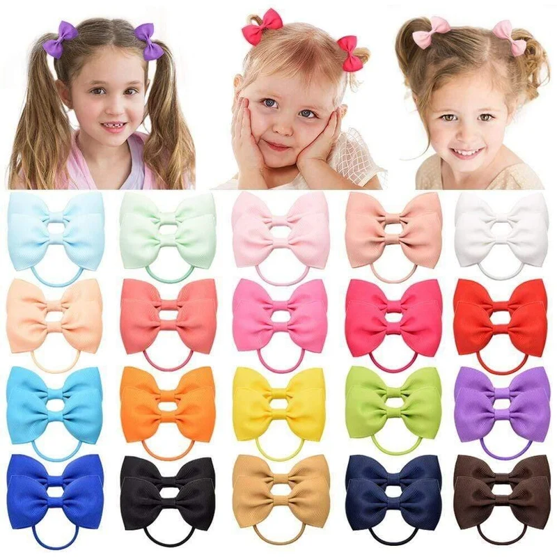 1 Stück Rainbow Solid Hair Band für Babys Elastic Rope Handmade Gummiband Pferdeschwanzhalter Stirnband Haarschmuck 023