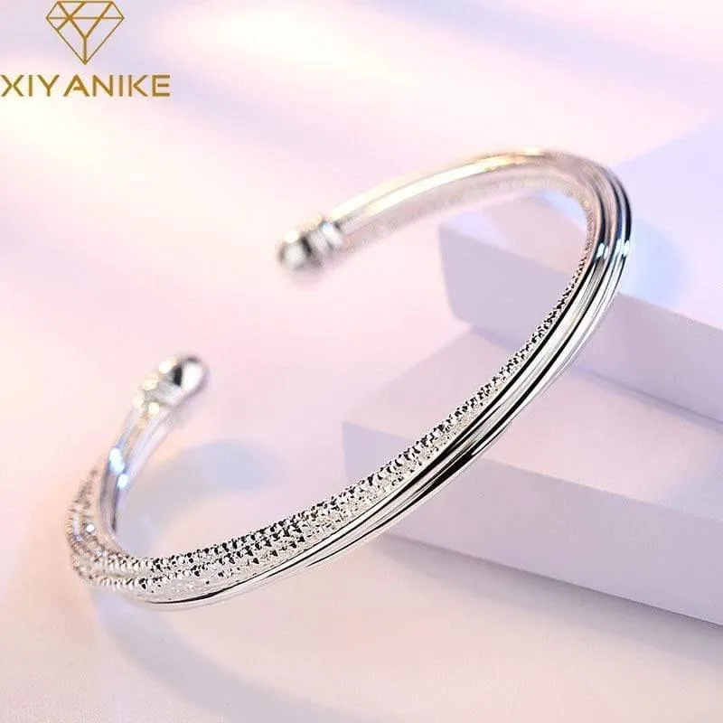 925 Sterling Silber Party Manschette Armreifen & Armband für Frauen Koreanische Mode Hochzeit Zubehör Kreative Schmuck Geschenke