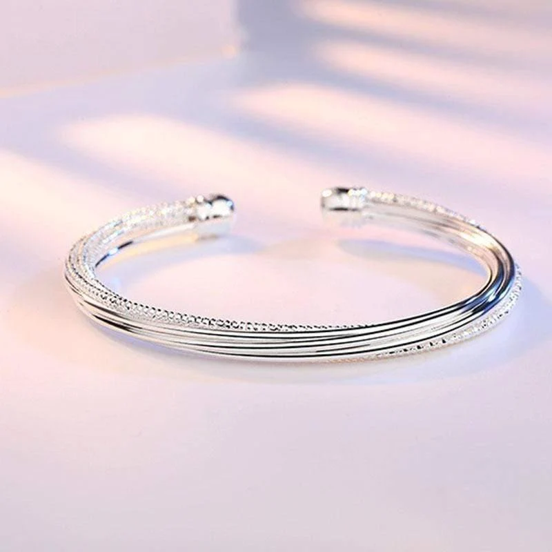 925 Sterling Silber Party Manschette Armreifen & Armband für Frauen Koreanische Mode Hochzeit Zubehör Kreative Schmuck Geschenke