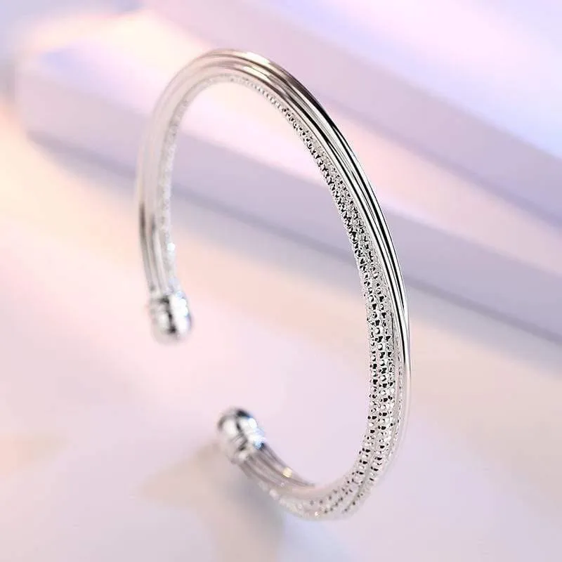 925 Sterling Silber Party Manschette Armreifen & Armband für Frauen Koreanische Mode Hochzeit Zubehör Kreative Schmuck Geschenke