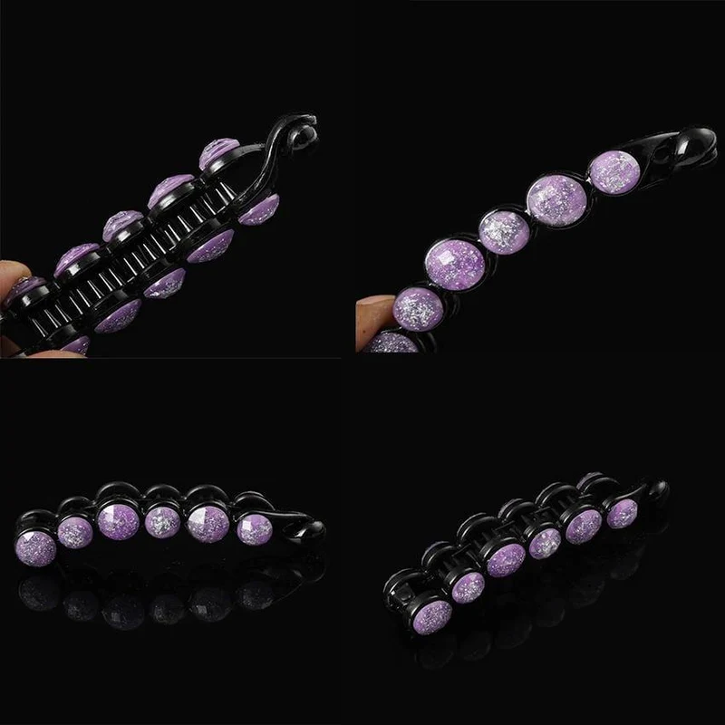 Molans Pearls Solid Banana Haarspangen in Damen-Haar-Accessoires, Pferdeschwanz-Haarspangen, elegante Haarklammern, Haarnadeln