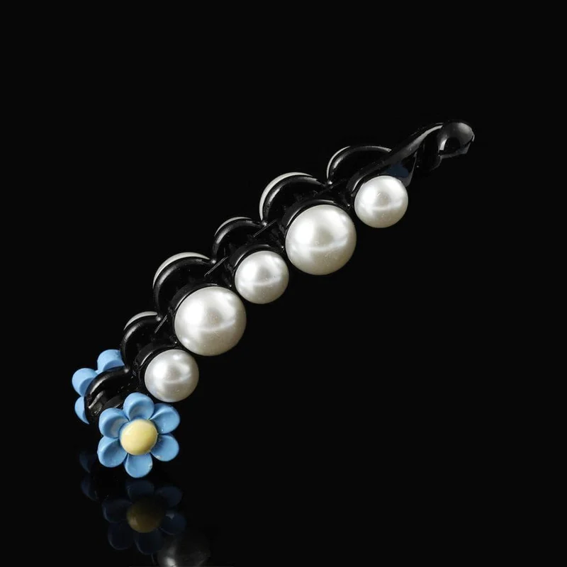 Molans Pearls Solid Banana Haarspangen in Damen-Haar-Accessoires, Pferdeschwanz-Haarspangen, elegante Haarklammern, Haarnadeln