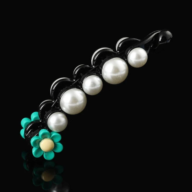 Molans Pearls Solid Banana Haarspangen in Damen-Haar-Accessoires, Pferdeschwanz-Haarspangen, elegante Haarklammern, Haarnadeln