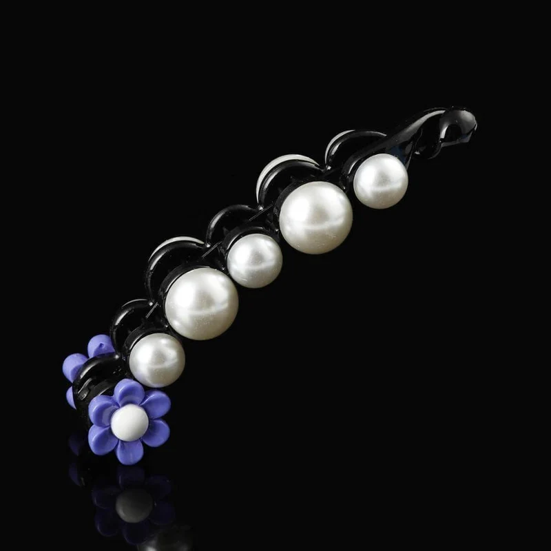Molans Pearls Solid Banana Haarspangen in Damen-Haar-Accessoires, Pferdeschwanz-Haarspangen, elegante Haarklammern, Haarnadeln