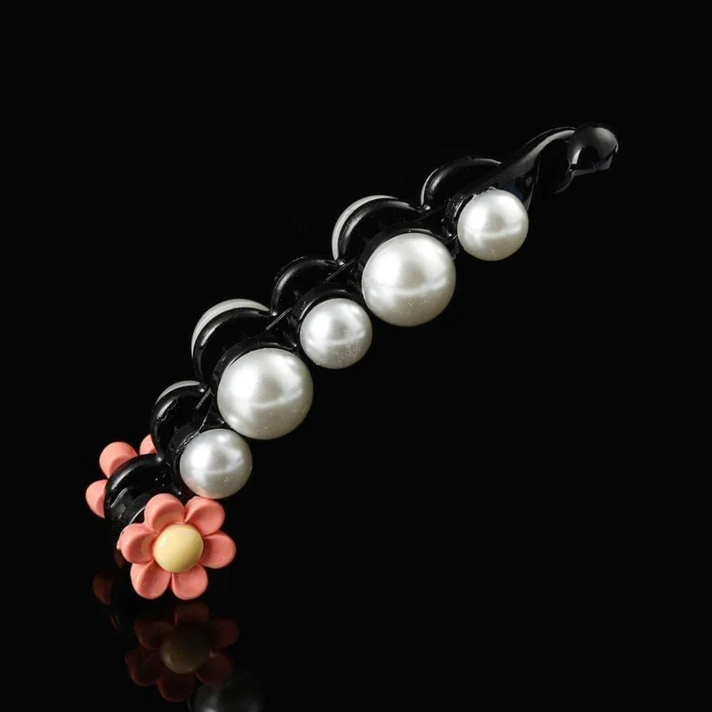 Molans Pearls Solid Banana Haarspangen in Damen-Haar-Accessoires, Pferdeschwanz-Haarspangen, elegante Haarklammern, Haarnadeln