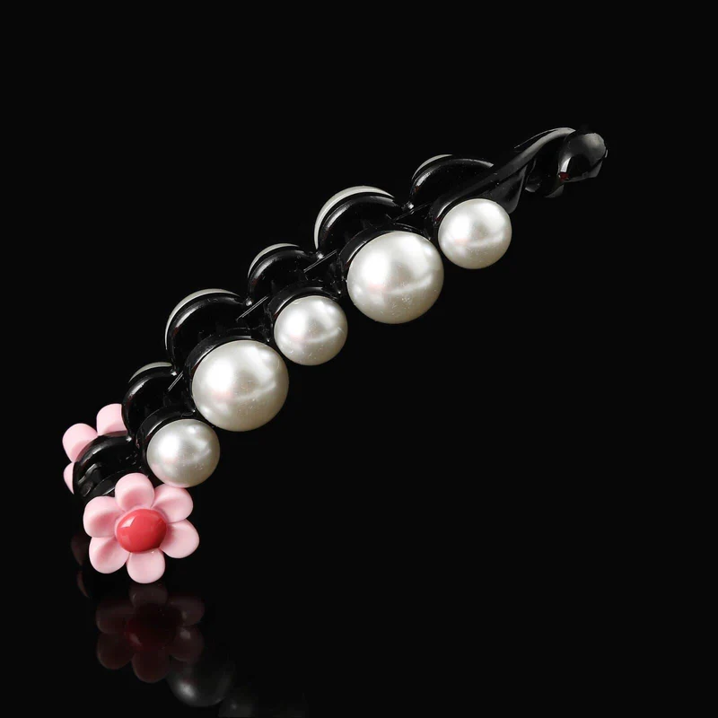 Molans Pearls Solid Banana Haarspangen in Damen-Haar-Accessoires, Pferdeschwanz-Haarspangen, elegante Haarklammern, Haarnadeln