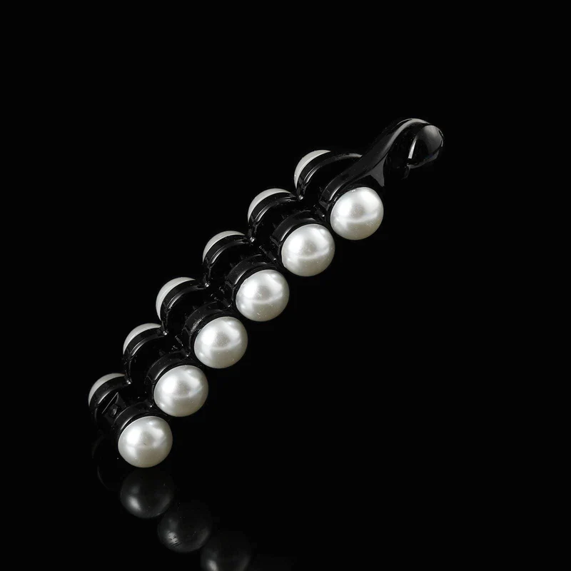 Molans Pearls Solid Banana Haarspangen in Damen-Haar-Accessoires, Pferdeschwanz-Haarspangen, elegante Haarklammern, Haarnadeln