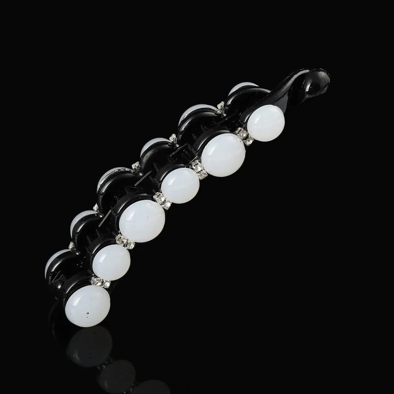 Molans Pearls Solid Banana Haarspangen in Damen-Haar-Accessoires, Pferdeschwanz-Haarspangen, elegante Haarklammern, Haarnadeln