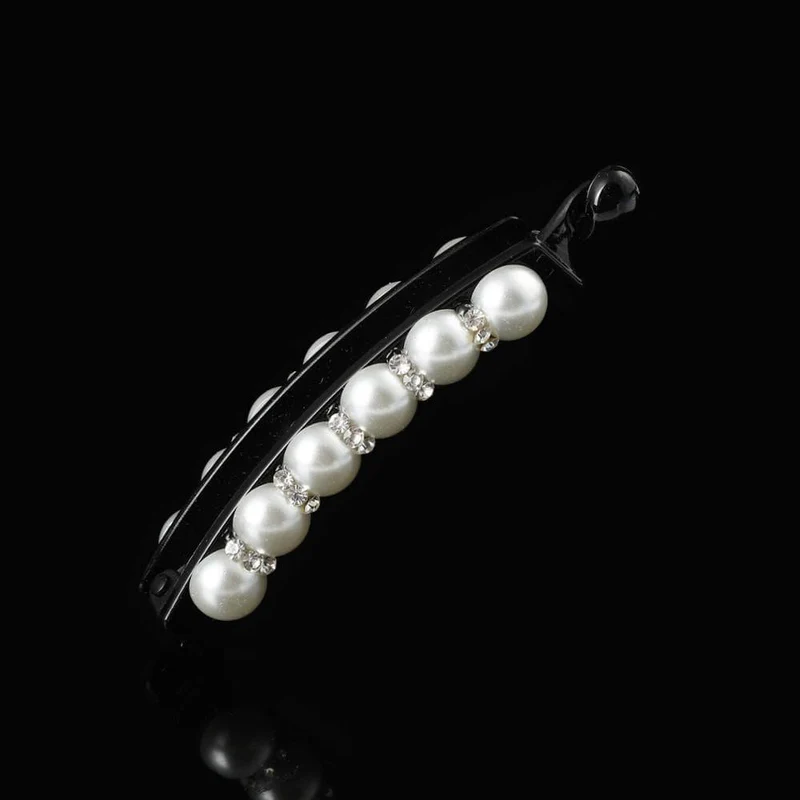 Molans Pearls Solid Banana Haarspangen in Damen-Haar-Accessoires, Pferdeschwanz-Haarspangen, elegante Haarklammern, Haarnadeln