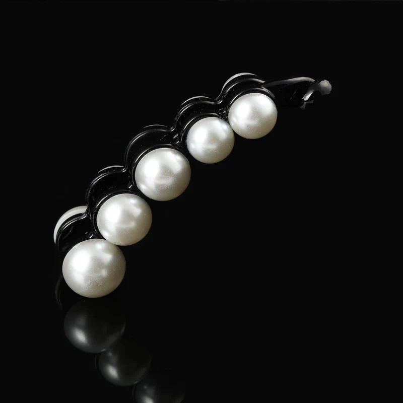 Molans Pearls Solid Banana Haarspangen in Damen-Haar-Accessoires, Pferdeschwanz-Haarspangen, elegante Haarklammern, Haarnadeln