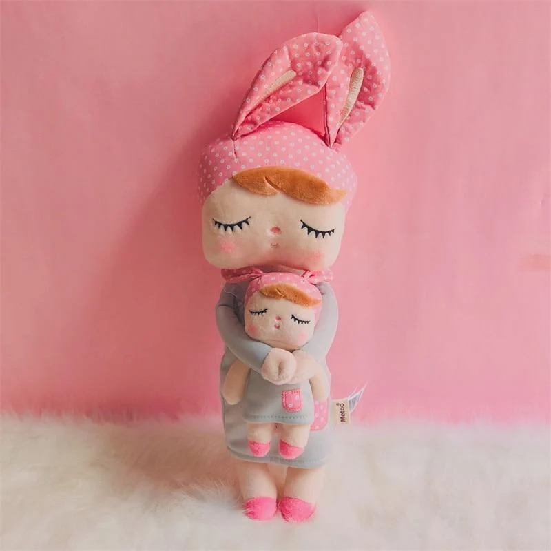 Metoo Puppen Stofftiere Plüschtiere Angela 2 Stück Set Kinderspielzeug für Mädchen Kinder Kawaii Baby Plüsch Cartoon Angela Kaninchen