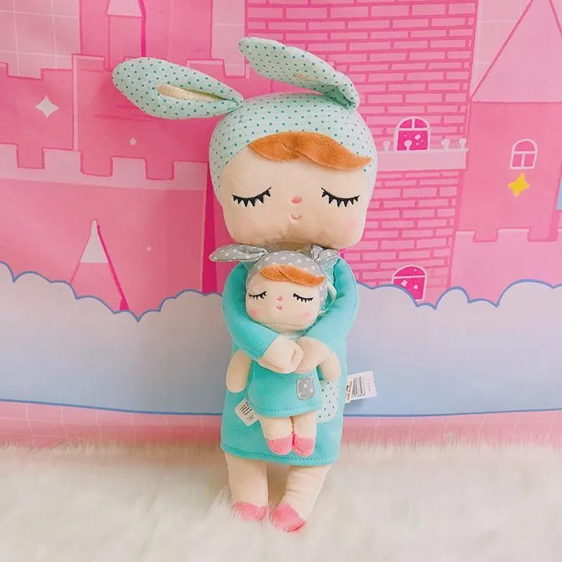 Metoo Puppen Stofftiere Plüschtiere Angela 2 Stück Set Kinderspielzeug für Mädchen Kinder Kawaii Baby Plüsch Cartoon Angela Kaninchen