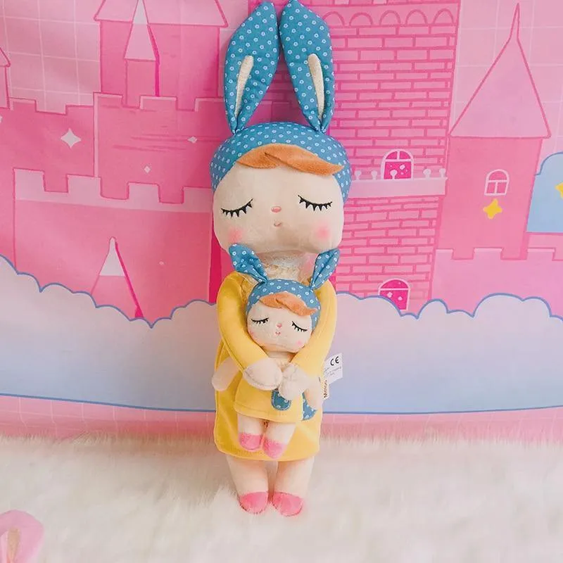 Metoo Puppen Stofftiere Plüschtiere Angela 2 Stück Set Kinderspielzeug für Mädchen Kinder Kawaii Baby Plüsch Cartoon Angela Kaninchen