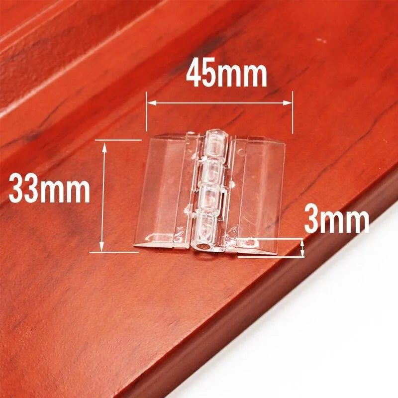 10 Stück 25X33mm 30X33mm 45x33mm 65x42mm Kunststoff-Klappscharniere Transparentes Plexiglasscharnier Robustes klares Acryl