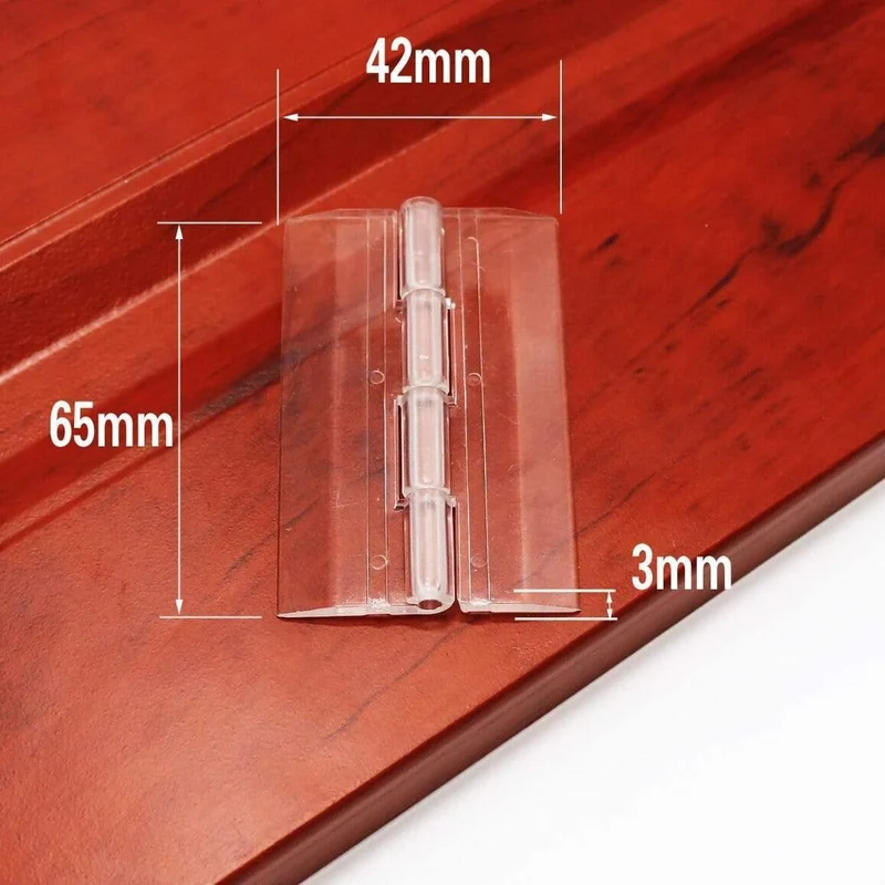 10 Stück 25X33mm 30X33mm 45x33mm 65x42mm Kunststoff-Klappscharniere Transparentes Plexiglasscharnier Robustes klares Acryl