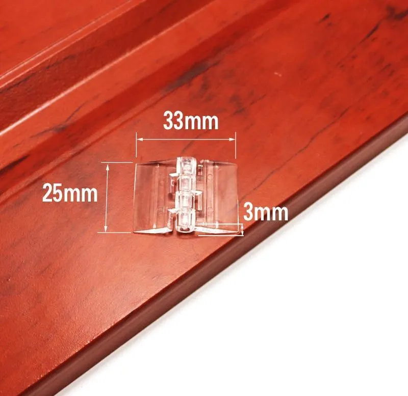 10 Stück 25X33mm 30X33mm 45x33mm 65x42mm Kunststoff-Klappscharniere Transparentes Plexiglasscharnier Robustes klares Acryl