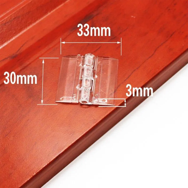 10 Stück 25X33mm 30X33mm 45x33mm 65x42mm Kunststoff-Klappscharniere Transparentes Plexiglasscharnier Robustes klares Acryl
