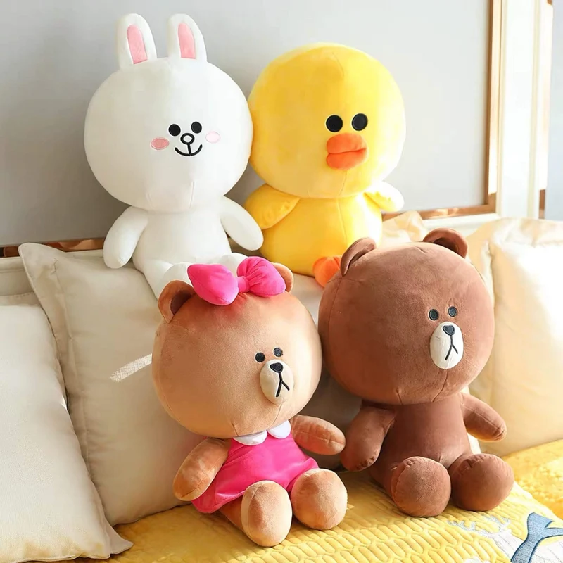 Braunbär und Cony Rabbit Plüschtiere Kawaii Anime Choco Sally Gefüllte Puppe Weiches Sofakissen Geschenk für Mädchen Geburtstagsgeschenk