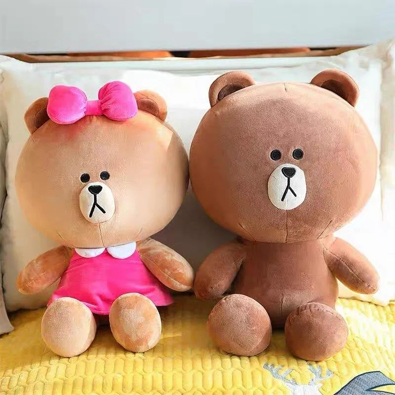 Braunbär und Cony Rabbit Plüschtiere Kawaii Anime Choco Sally Gefüllte Puppe Weiches Sofakissen Geschenk für Mädchen Geburtstagsgeschenk
