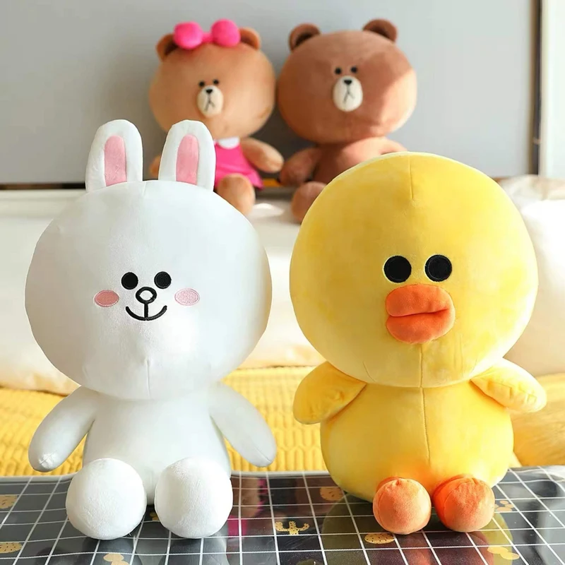 Braunbär und Cony Rabbit Plüschtiere Kawaii Anime Choco Sally Gefüllte Puppe Weiches Sofakissen Geschenk für Mädchen Geburtstagsgeschenk