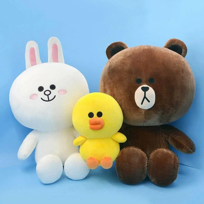 Braunbär und Cony Rabbit Plüschtiere Kawaii Anime Choco Sally Gefüllte Puppe Weiches Sofakissen Geschenk für Mädchen Geburtstagsgeschenk