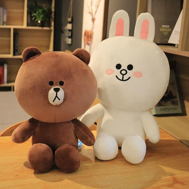 Braunbär und Cony Rabbit Plüschtiere Kawaii Anime Choco Sally Gefüllte Puppe Weiches Sofakissen Geschenk für Mädchen Geburtstagsgeschenk