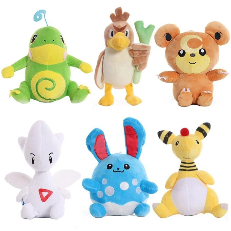 Politoed Azumarill Ampharos Teddiursa Farfetch'd Togetic Plüsch Evolution Puppe Niedliche Klaue Maschine Spielzeug Für Kinder Geschenk