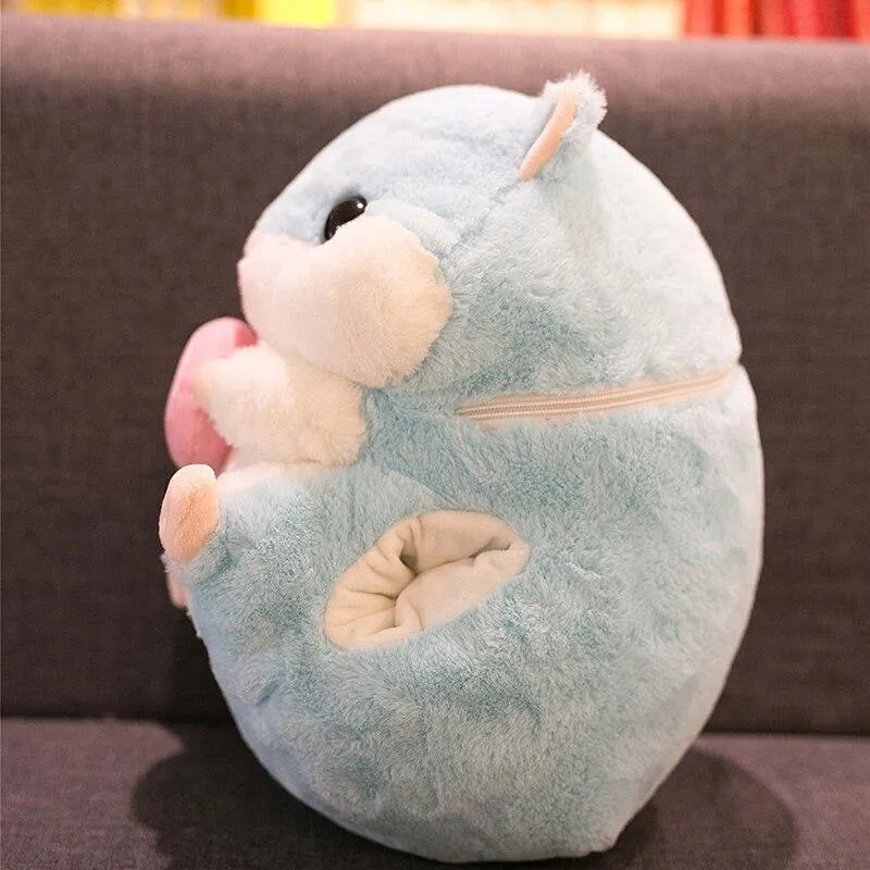 40 cm Hamsterspielzeug, süßer Hamsterplüsch mit Decke, 3-in-1, multifunktionales Tier-Wurfkissen, Hamsterhand, warme, weiche Puppe, Kindergeschenk