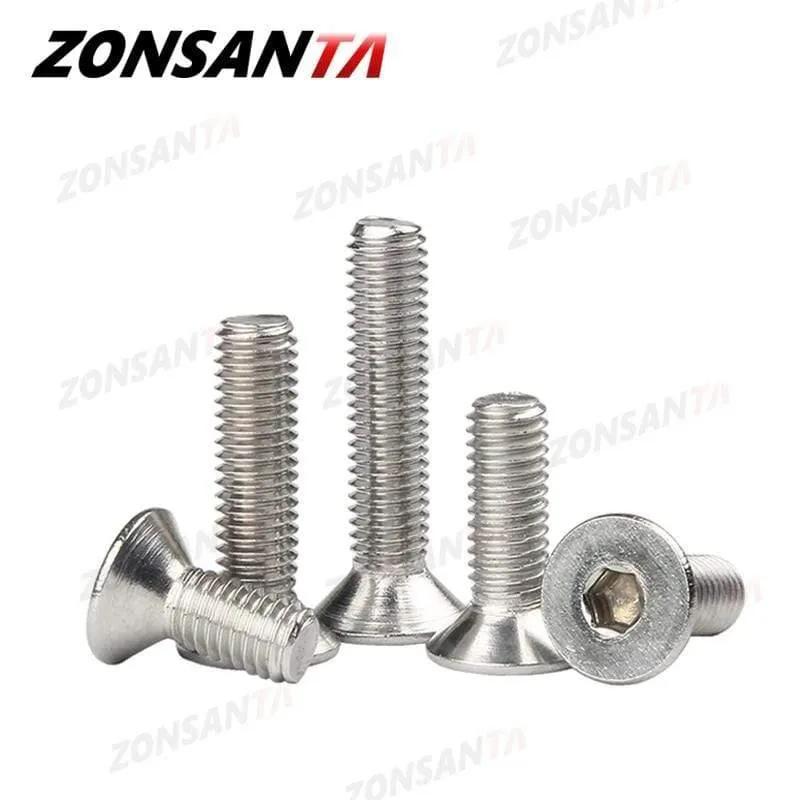 M2 M2.5 M3 M4 M5 M6 Din7991 304 Edelstahlschraube Sechskant Innensechskant Flachkopf Senkschraube Möbel Schrauben