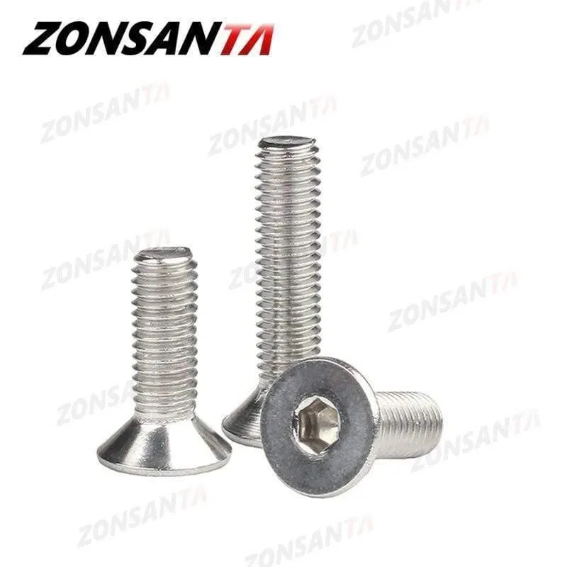 M2 M2.5 M3 M4 M5 M6 Din7991 304 Edelstahlschraube Sechskant Innensechskant Flachkopf Senkschraube Möbel Schrauben