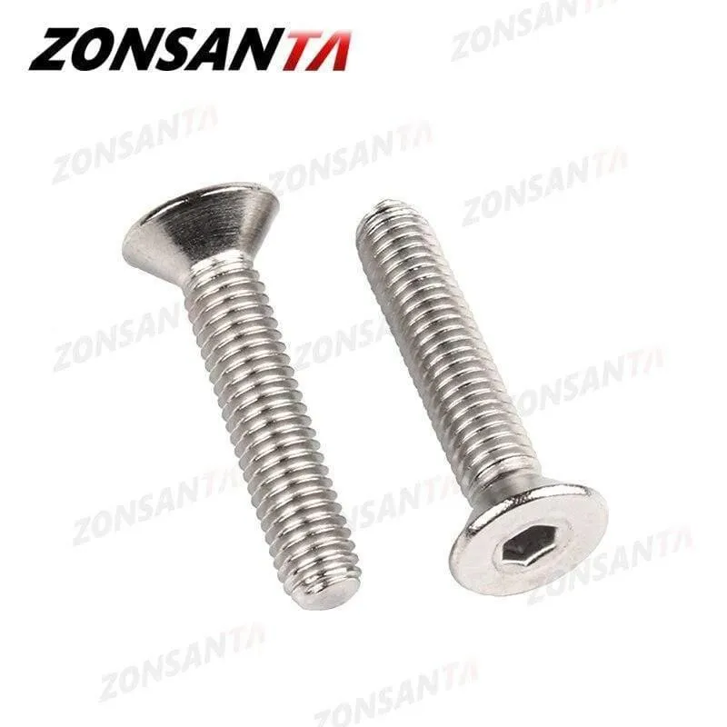 M2 M2.5 M3 M4 M5 M6 Din7991 304 Edelstahlschraube Sechskant Innensechskant Flachkopf Senkschraube Möbel Schrauben