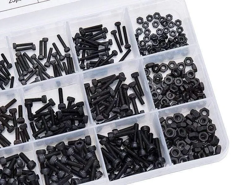 480 Teile/satz M2 M2.5 M3 DIN912 Schwarz Hochfeste 12.9 Ebene Legierung Stahl Schraube Innensechskant Schrauben Auto Möbel HW024